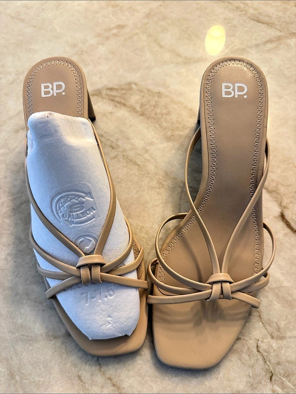 BP. Karsyn Strappy Slide Sandal. Heels Brown US 7